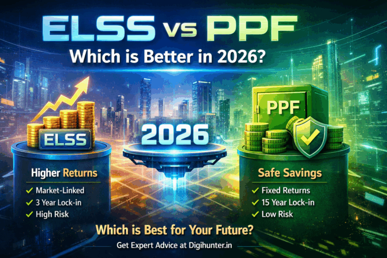 ELSS vs PPF comparison 2026 showing returns risk and tax saving benefits in India
