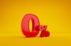 Red,Zero,Percent,Or,0%,Special,Offer,On,Yellow,Background.